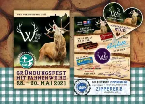Plakat und Festausstattung zum Gründungsfest mit Fahnenweihe der KLJB Wörth an der Donau
