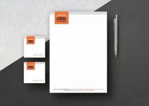 Briefpapier und Notizblöcke der Lemmer & Fuchs Bauunternehmung