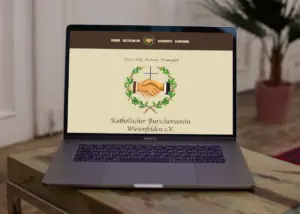 Webseite von Katholischer Burschenverein Wiesenfelden auf einem Laptop