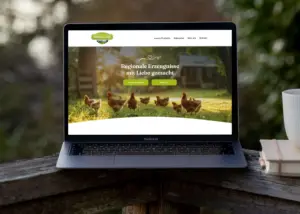 Webseite von Prasch-Hof auf einem Laptop