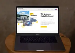 Webseite von Reichhart Stahl- und Metallbau GmbH auf einem Laptop