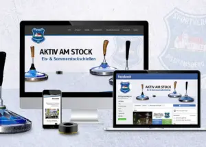 Webseite des SV Pilgramsberg auf Monitor, Laptop und Smartphone