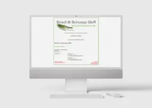 Webseite von Stiedl & Schorpp GbR auf einem Bildschirm