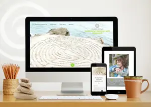 Webseite von Christina Zillinger, Coaching, auf Monitor, Tablet und Smartphone